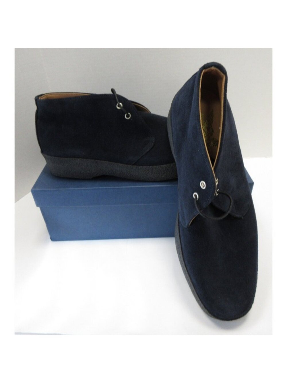 Mark McNairy Boots 11 Navy New Amsterdam Chukka Suede Crepe Sole NEW